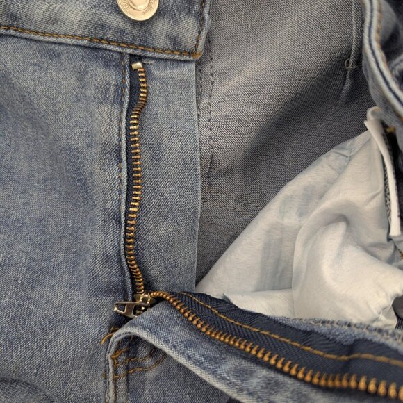 Red Bottoms Jeans Womens 14 Blue Cargo Denim Buckle Strap Wide Leg Baggy Y2K - Picture 13 of 16